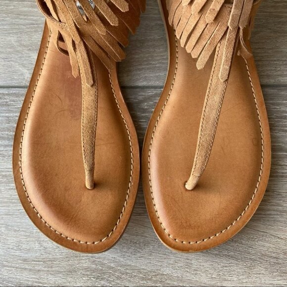 Arnold Churgin Handmade Fringe Studded Boho Ankle Strap Sandal - Picture 3 of 10